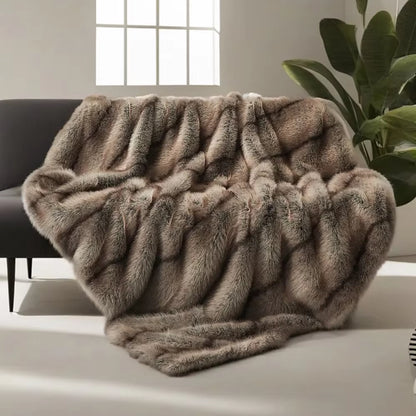 Luxury Faux Fur Blanket High-End Bed Fox Fur Blankets