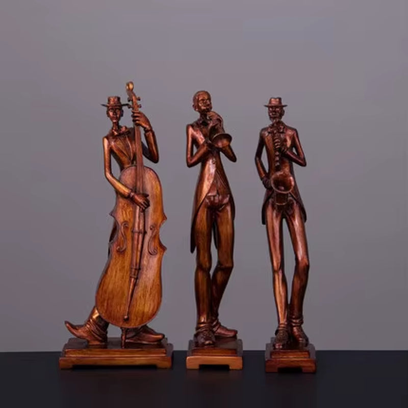 3Pcs/Set European Decor Creative Band Statue  Hand-Painted Art