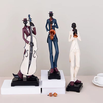 3Pcs/Set European Decor Creative Band Statue  Hand-Painted Art