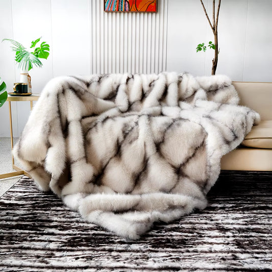 Luxury Faux Fur Blanket High-End Bed Fox Fur Blankets