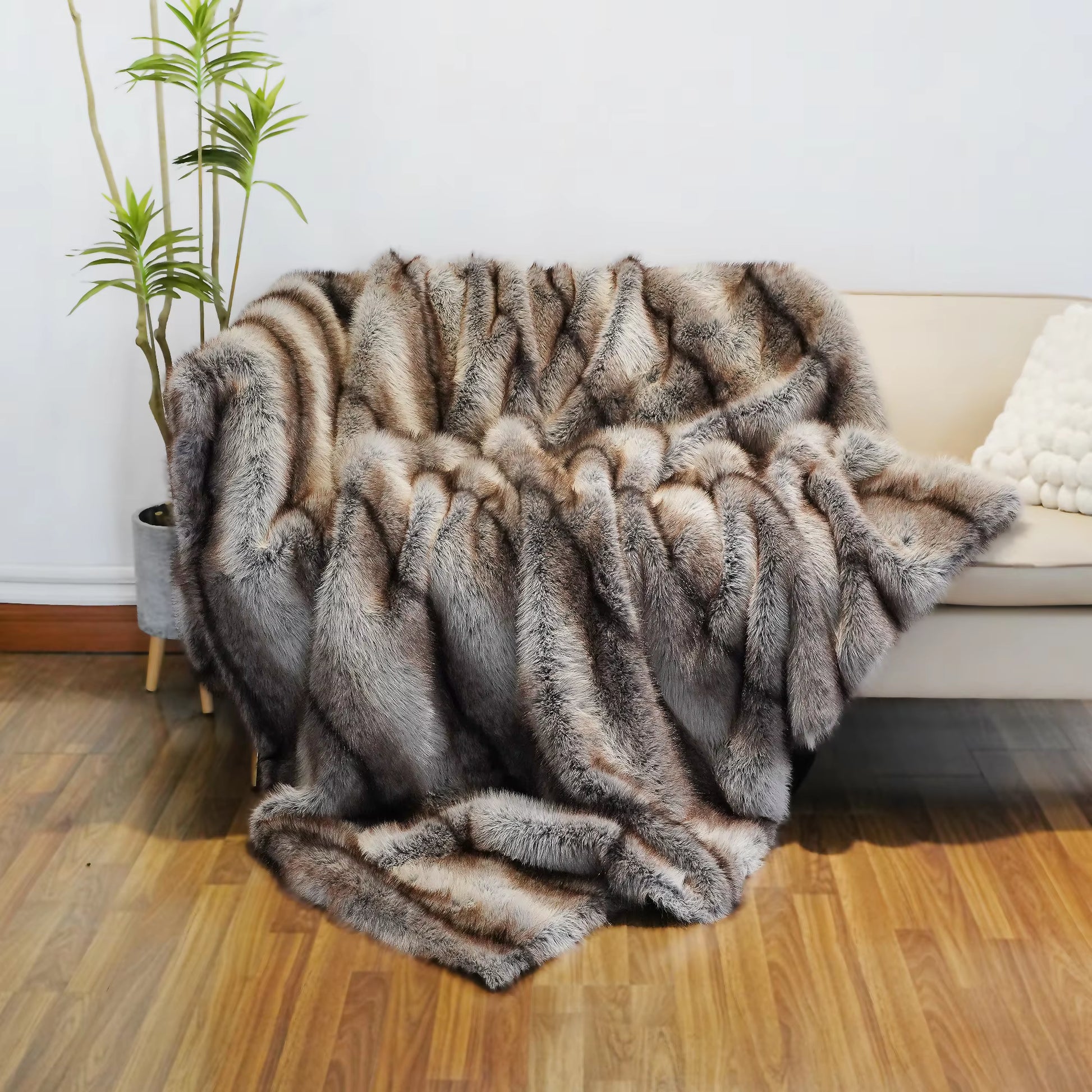 Luxury Faux Fur Blanket High-End Bed Fox Fur Blankets