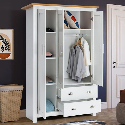 Wardrobe with Shelves Storage & Hanging Rail 