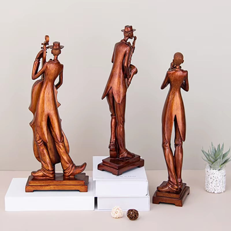 3Pcs/Set European Decor Creative Band Statue  Hand-Painted Art